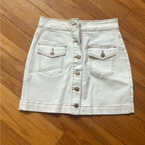 Forever 21 white denim mini skirt
